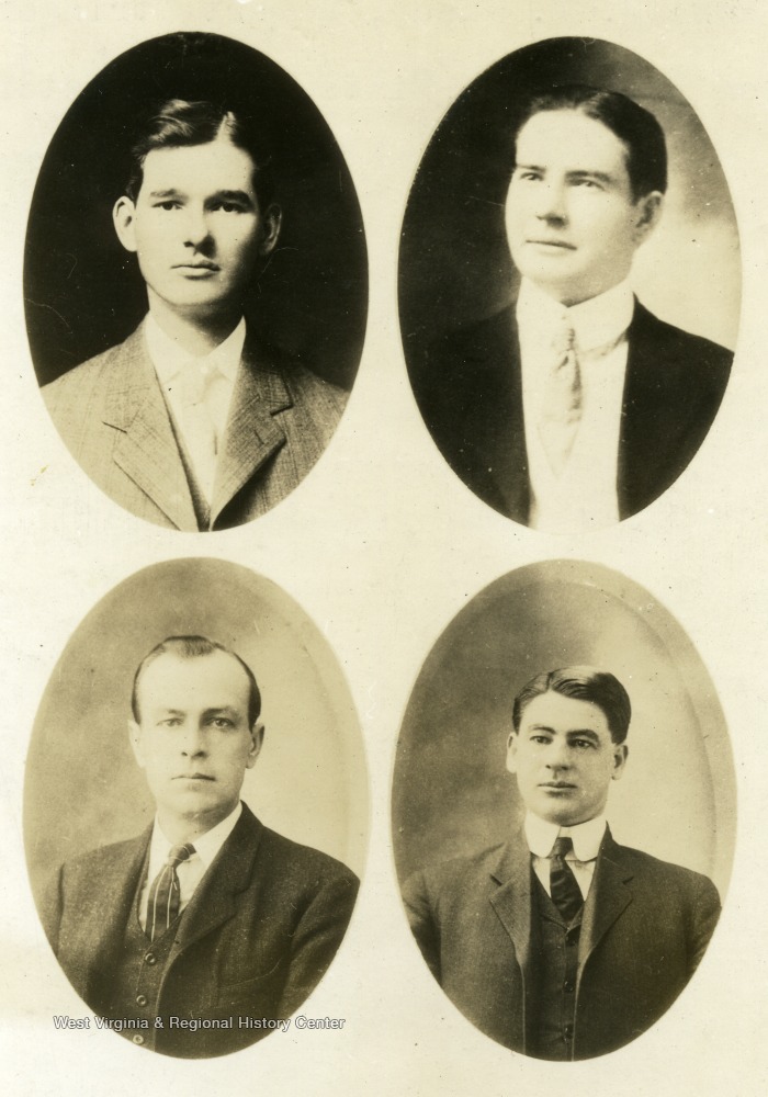 'Top Row: W.W. Phaup, Robert Stringer  Bottom Row: J.H. Hines, D.C. Slater.  The last three killed at the Battle of Mucklow.  Picture used on pg. 28 of [Lee's] book.'