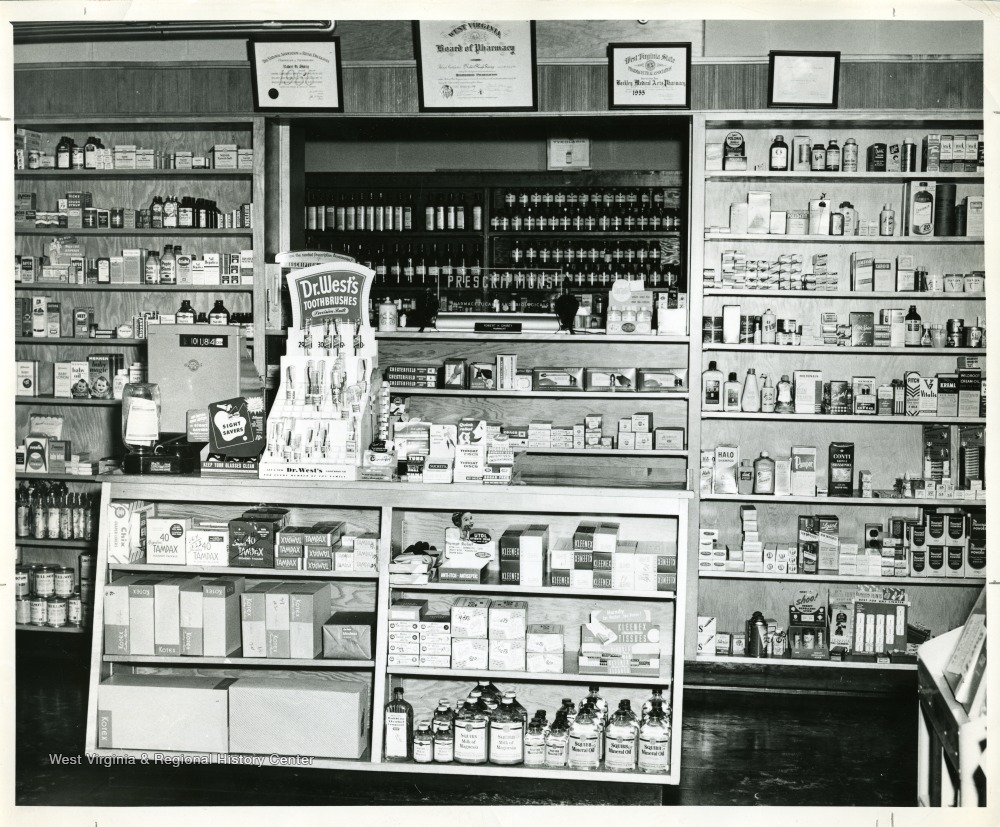 Counter of the Beckley Medical Arts Pharmacy, Beckley, W. Va. West