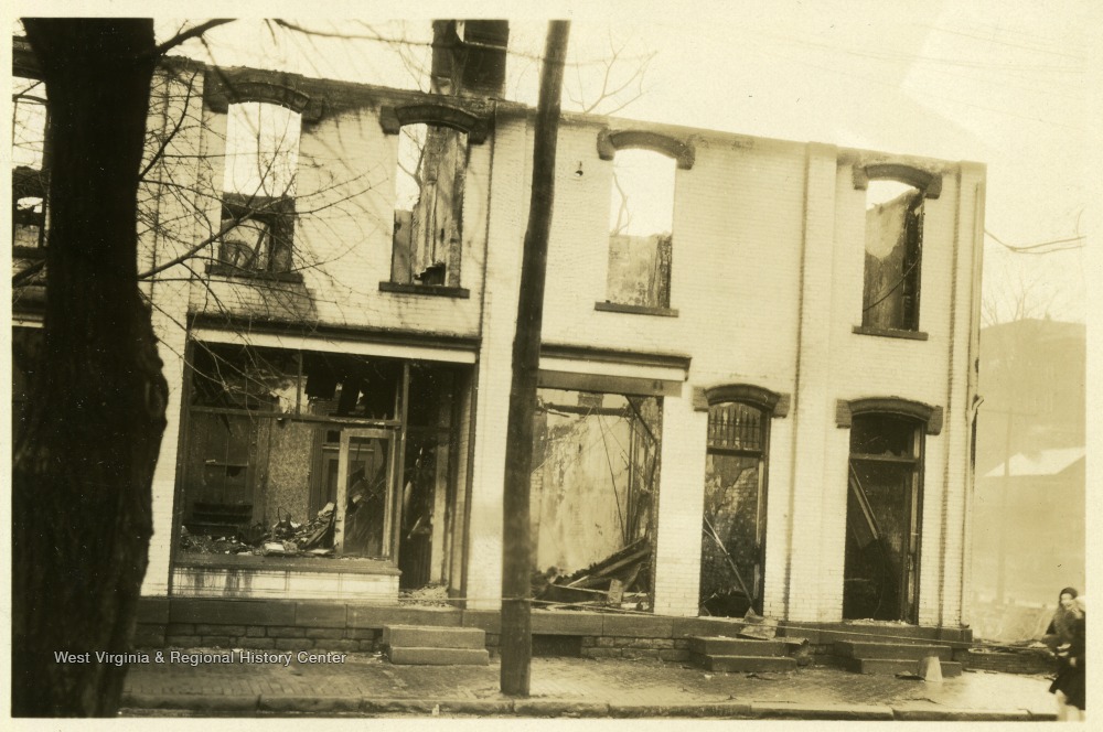 Fire Damaged Building in New Cumberland, Hancock County, W. Va. West