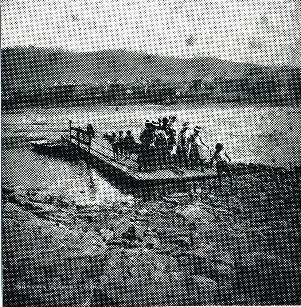 Ferry across the River at Hinton, W. Va. West Virginia History OnView