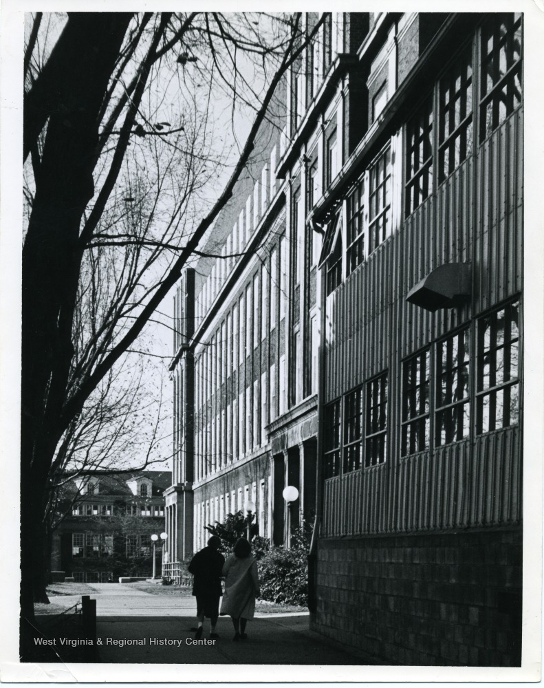 Walkway by the Temporary Engineering Building (Tin Can) and Clark Hall ...