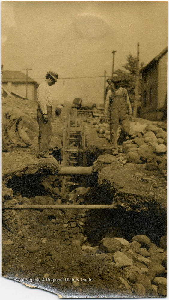 Pietro Company Work Crew Laying Pipe in Beaver Falls, Pa. - West