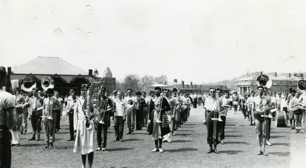 Rotc Band And Cadets Dressed For Old Clothes Parade West Virginia University West Virginia 