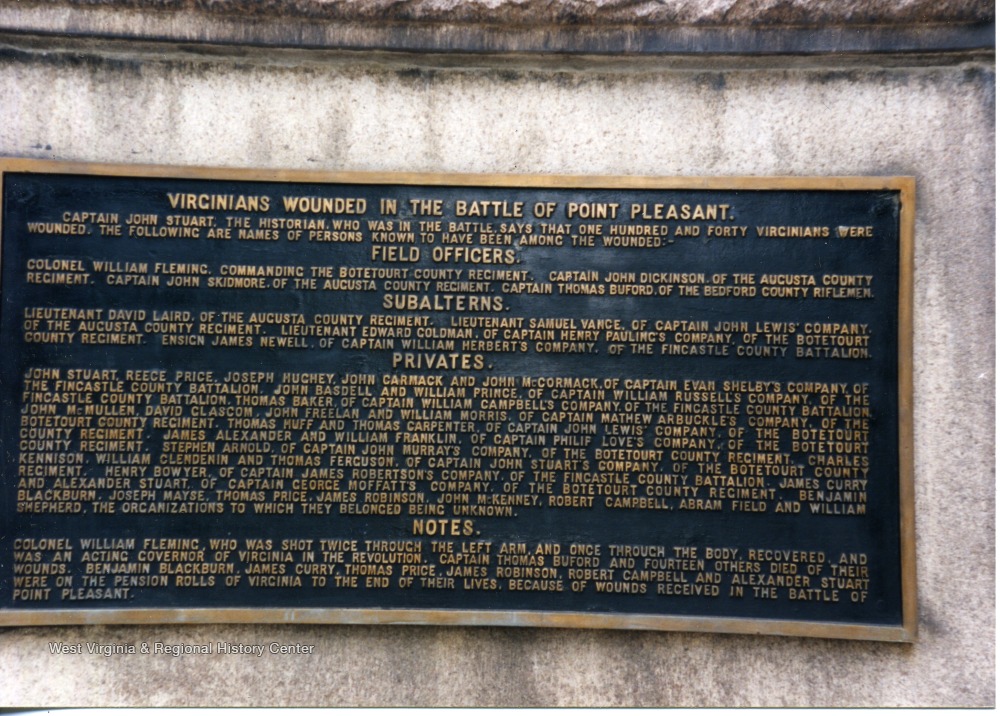 Monument for the Virginians Wounded at the Battle of Point Pleasant
