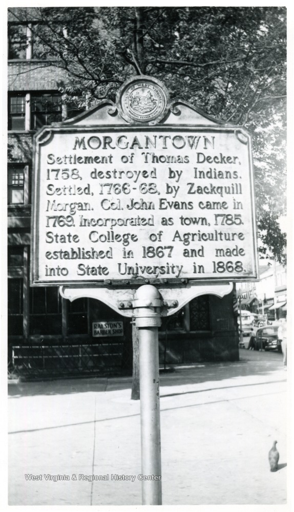 Morgantown Marker on Court House Square Morgantown W Va West