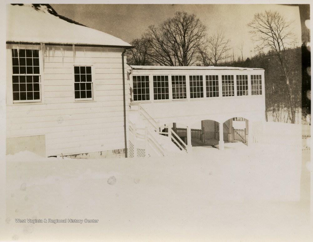 Winter View of the Back of the Community Center in Arthurdale, W. Va ...