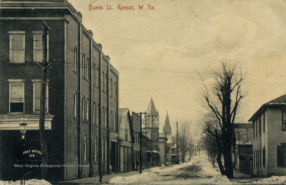 Davis St. on Snowy Day; Keyser, W. Va. West Virginia History OnView