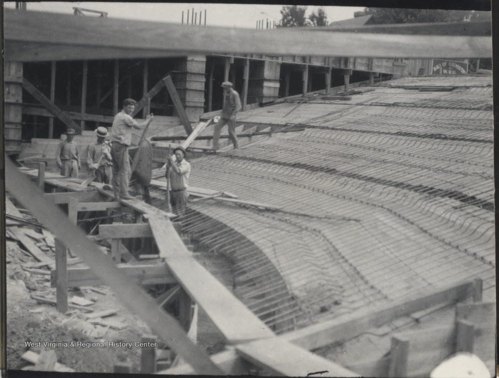 Workers at Clark Hall Construction Site, West Virginia University ...