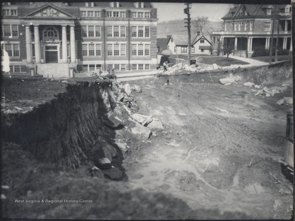 Land Dug Out in Preparation for Clark Hall Construction, West Virginia ...