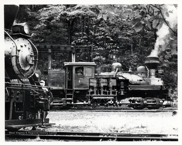 Shay No. 4 Engine on tracks; R. Sparks.