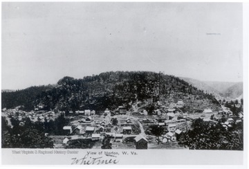 A distant view of Horton, W.VA. Whitmer and Horton were two lumbering towns that existed side-by-side.