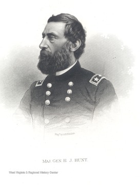 Engraved portrait of Major General H.J. Hunt.