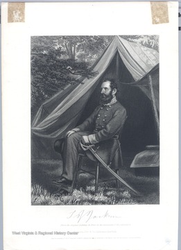 Portrait of Jackson posing in front of a tent with his sword.