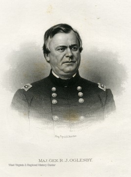 An engraving of Major General R. J. Oglesby by A. H. Richie.
