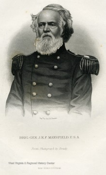 Engraved portrait of Brigadier General J.K.F. Mansfield.