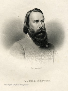 Engraved portrait of General James Longstreet.