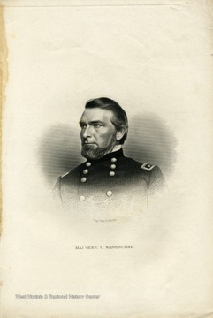An engraving of Major General C.C. Washburne by A.H. Ritchie.