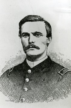 Portrait of Lt. Josiah M. Curtis, Co. I, 12th W. Va. Infantry, of West Liberty, Ohio County, who won the Medal of Honor in attack on Fort Gregg, the last defense before Petersburg, Virginia. See West Virginia Collection Pamphlet 6610 and Boyd Stutler's 'WV in the Civil War.'