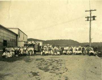 Group portrait of the agricultural extension agency members at the State Poultry Plant at Parkersburg, W. Va.