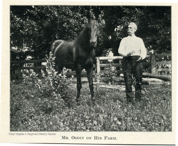 Mr. Ogdin standing beside his horse.