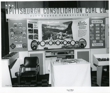 Pittsburgh Consolidation Coal Co. displays their washed coal exhibit.  The display show various perks of the coal.