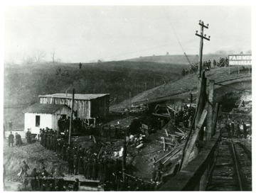 Onlookers at the tragic scene after the Fairmont Coal Company Monongah Mine disaster.
