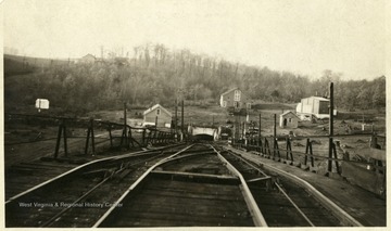 Tracks lead to the the entrance of a coal mine in Thomas, W. Va.