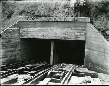 Tracks lead into mine no. 84 of Consolidation Coal Company.