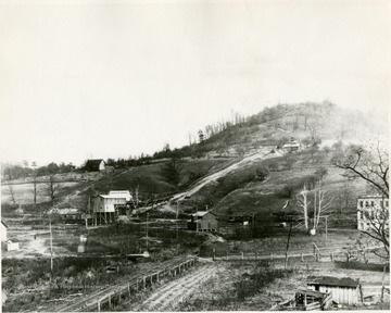Coal mine facilities on a hillside.