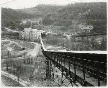 Coal buildings and a conveyor are shown in this panoramic view of the Williams Preparation Plant.