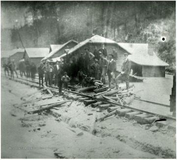 Looking west from store, Louisville Coal and Coke Company, Goodwill, W. Va. after flood on Left Branch Flipping Creek.