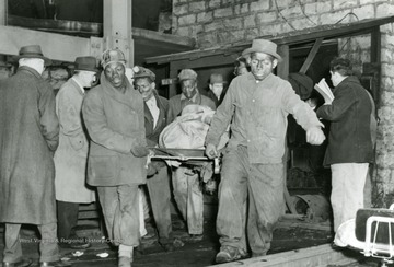 African American miners acting as stretcher bearers at the Havaco Mine explosion near Welch, W. Va.