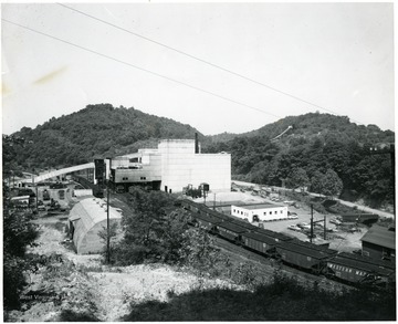 Filled coal cars are lined up outside of the Williams Preparation Plant.