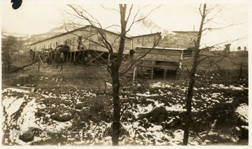 Barracks in Lumberport, W. Va. with some snow on ground.