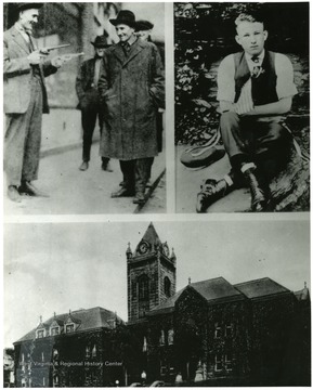 Two Gun Sid Hatfield is in photo on the left. Ed Chambers is in photo on the right. The bottom photo is the courthouse at Welch where Chambers and Hatfield were killed in the 1921 strike.