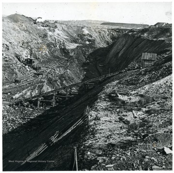 From glass lantern slide of stripping coal in Hazleton, Pa.