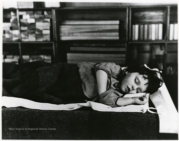 Child taking a nap in a Reedsville nursery school.