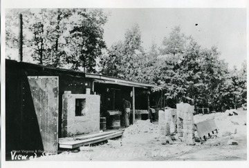 Men working in the quarry at Arthurdale, West Virginia.