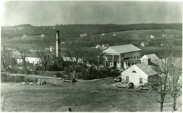 View of the community center and the surrounding farms.