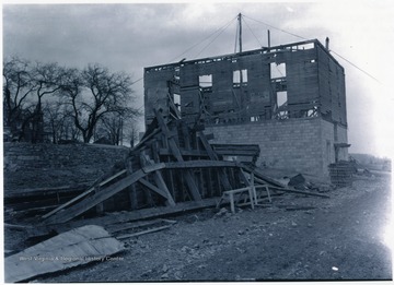 'One of the trusses as it was moved to Arthurdale.'