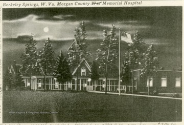 Postcard of Berkeley Springs, W. Va. Morgan County War Memorial Hospital.  