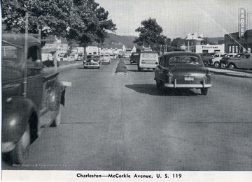 People are driving on McCorkle Avenue, U.S. 119, in Charleston, West Virginia.