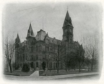 'Completed at Charleston after 1885. 4th capitol building. Raged by fire at later date.'