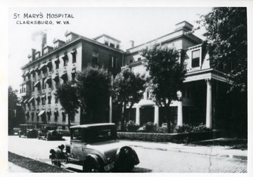 Postcard of St. Mary's Hospital in Clarksburg, West Virginia.
