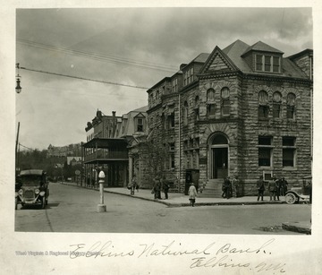 View of the Elkins National Bank on Davis Avenue in Elkins, West Virginia.