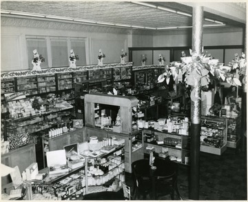 Products inside Neale's Drug Store on Davis and Third Streets in Elkins, West Virginia.