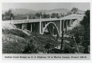 View of the Buffalo Creek Bridge on U.S. Highway 19 in Marion County, Project 155-H. 