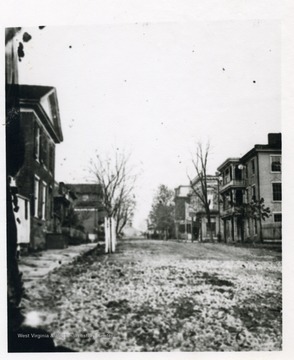 Postcard of an unidentified street in Fairmont, West Virginia.