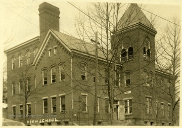 High School at Grafton with a clock tower.