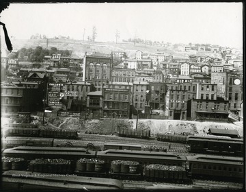 View of Grafton, W. Va. At the bottom of the hillside are Baltimore and Ohio railroad yards.